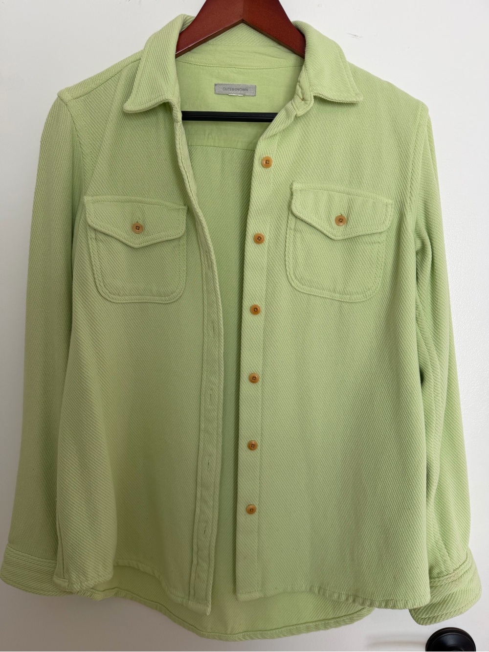 Outerknown women's  Light Green Button-Up Shirt Jacket